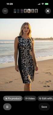 Peter Nygard Petites Lined Black & White Dress Shift Sz 10 Petite